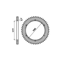 Couronne PBR 53 dents acier standard pas 520 type 223