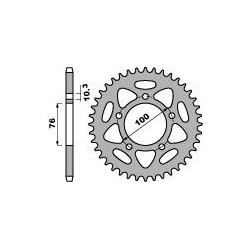 Couronne PBR 41 dents alu ultra-light pas 525 type 4456