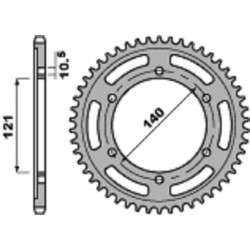 Couronne PBR 45 dents acier standard pas 525 type 4427