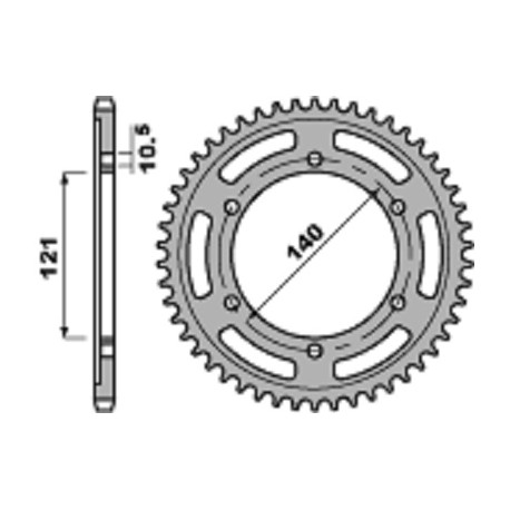 Couronne PBR 45 dents acier standard pas 525 type 4427