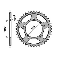 Couronne PBR 43 dents alu ultra-light pas 525 type 4447