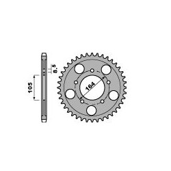 Couronne PBR 47 dents acier standard pas 525 type 4557