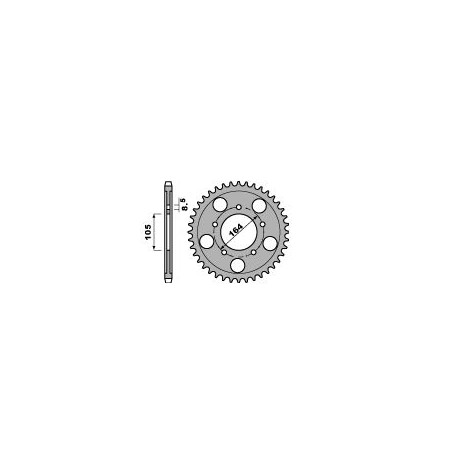 Couronne PBR 47 dents acier standard pas 525 type 4557