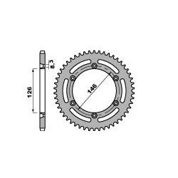 Couronne PBR 50 dents acier standard pas 428 type 805