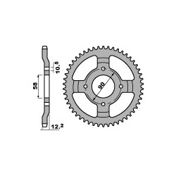 Couronne PBR 50 dents acier standard pas 428 type 273