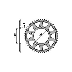 Couronne PBR 48 dents acier standard pas 530 type 4383