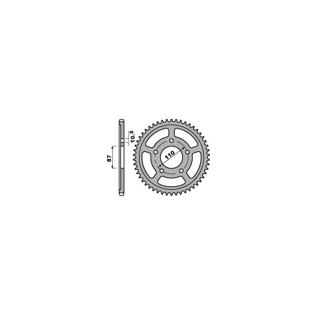 Couronne PBR 45 dents acier standard pas 525 type 828