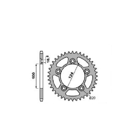 Couronne PBR Racing 46 dents alu ultra-light anodisé dur pas 520 type 4444