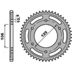 Couronne PBR Racing 45 dents alu ultra-light anodisé dur pas 520 type 4530