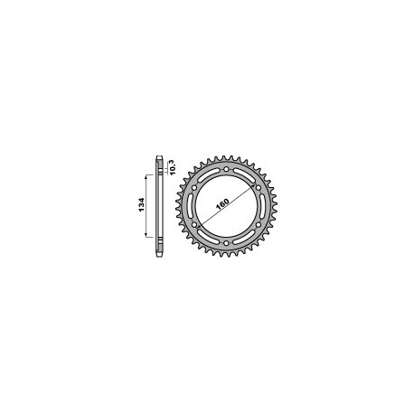 Couronne PBR Racing 47 dents alu ultra-light anodisé dur pas 520 type 4400