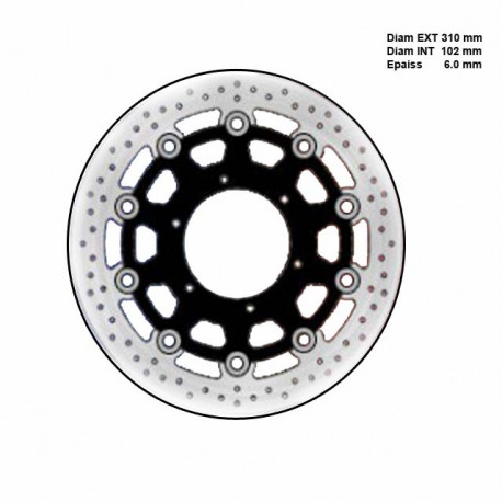 Disque de frein France Equipement SBK FE.FLSBK06605