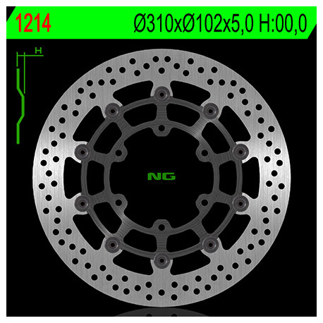 Disque de frein NG 1214 rond flottant