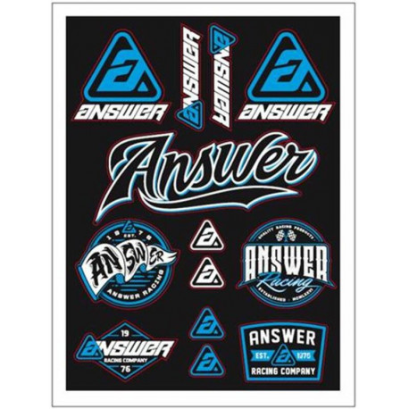 Planche de stickers ANSWER 240x239mm - 13 logos prédécoupés