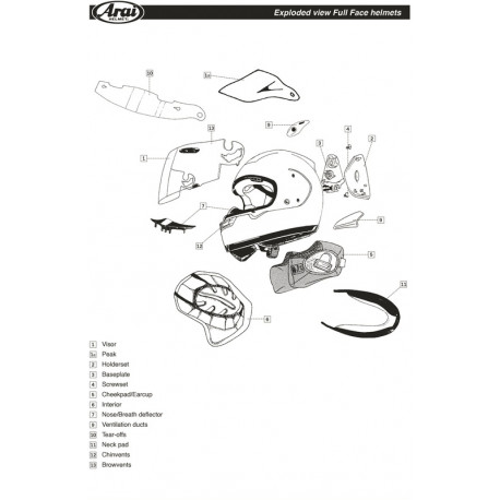 Cache-nez ARAI large casque intégral - noir