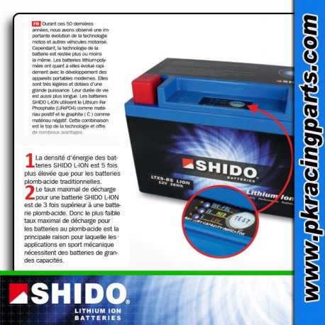 Batterie SHIDO LTX7A-BS Lithium