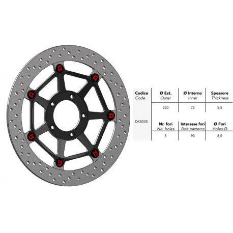 Disque de frein ACCOSSATO DKS035