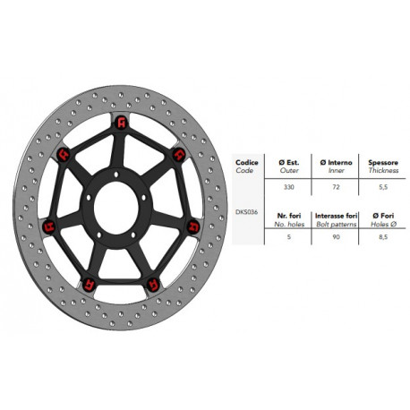 Disque de frein ACCOSSATO DKS036