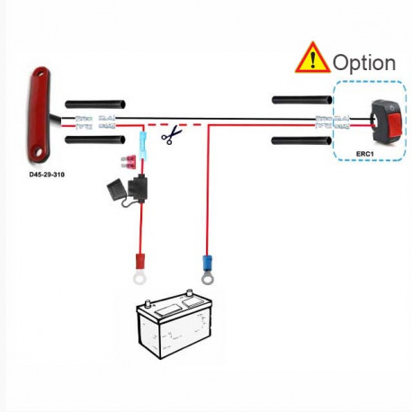 Kit feu arrière pluie + câblage