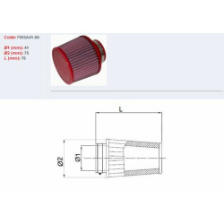 Filtre à air BMC Conique manchon Ø41mm