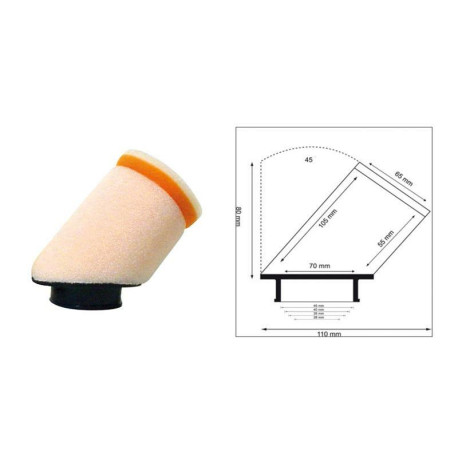 Filtre à air TWIN AIR 45° manchon Ø45mm
