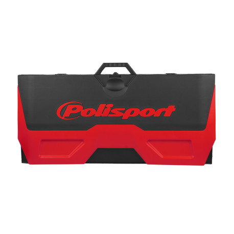 Tapis récupérateur pliable POLISPORT Bike Mat bicolore rouge/noir 