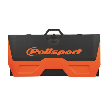 Tapis récupérateur pliable POLISPORT Bike Mat bicolore orange/noir 
