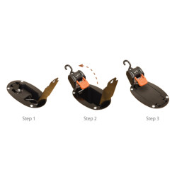 Sangle rétractable encastrable CARGO BUCKLE à cliquet 