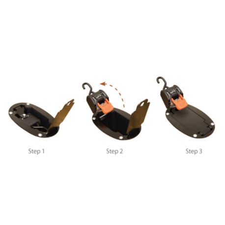 Sangle rétractable encastrable CARGO BUCKLE à cliquet 