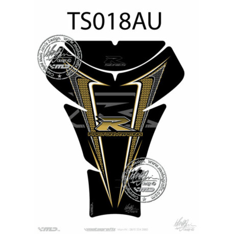 Protection de réservoir MOTOGRAFIX 2pcs noir/or Suzuki GSXR