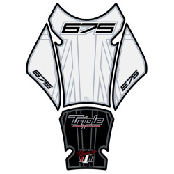Protection de réservoir MOTOGRAFIX 3pcs blanc/noir Triumph