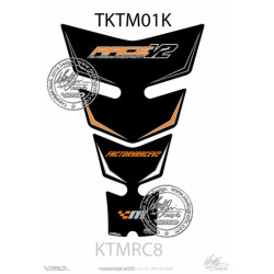 Protection de réservoir MOTOGRAFIX 2pcs noir/orange KTM RC8