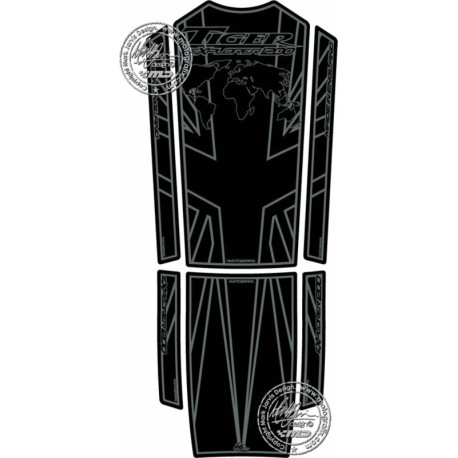 Protection de réservoir MOTOGRAFIX 5pcs noir/gris Triumph Tiger 1200 Explorer