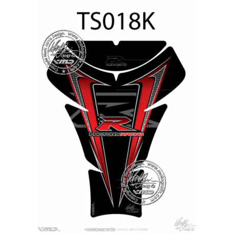 Protection de réservoir MOTOGRAFIX 2pcs noir/rouge Suzuki GSXR