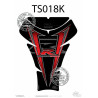 Protection de réservoir MOTOGRAFIX 2pcs noir/rouge Suzuki GSXR