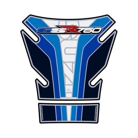 Protection de réservoir MOTOGRAFIX 2pcs blanc/bleu Suzuki GSR750