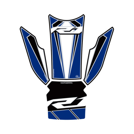 Protection de réservoir MOTOGRAFIX 4 pcs blanc/bleu Yamaha YZF-R1