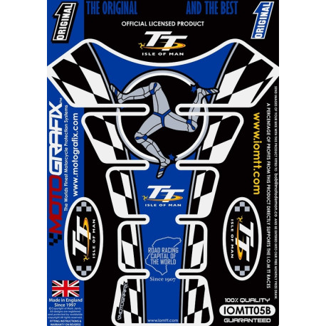 Protection de réservoir MOTOGRAFIX 1pcs bleu Isle of Man