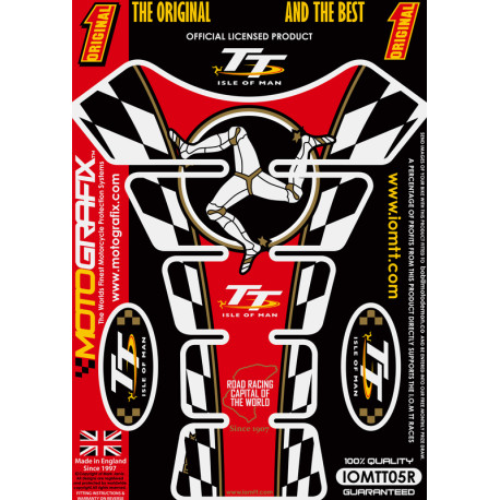 Protection de réservoir MOTOGRAFIX 1pcs rouge Isle of Man