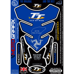 Protection de réservoir MOTOGRAFIX 4pcs bleu Isle of Man