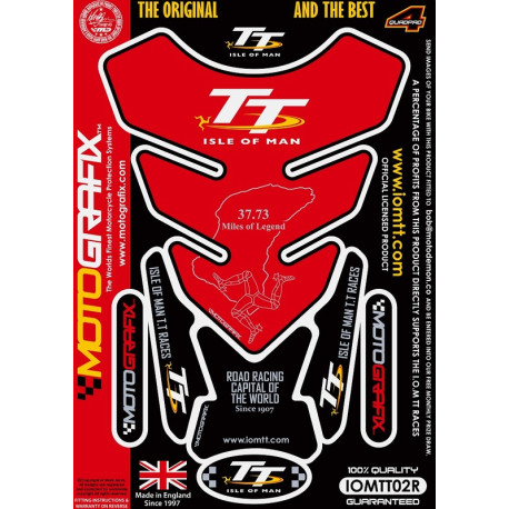 Protection de réservoir MOTOGRAFIX 4pcs rouge Isle of Man