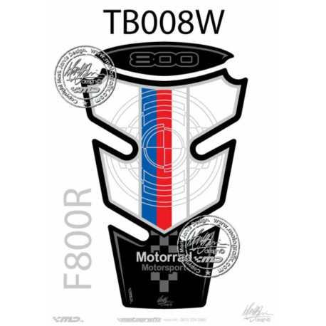 Protection de réservoir MOTOGRAFIX 2pcs bleu/rouge/blanc BMW F800R