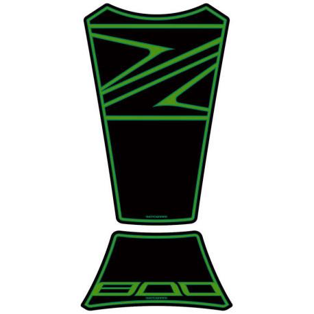Protection de réservoir MOTOGRAFIX 2pcs noir/vert Kawasaki Z800/800E