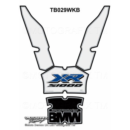 Protection de réservoir MOTOGRAFIX blanc/noir/bleu BMW S1000XR