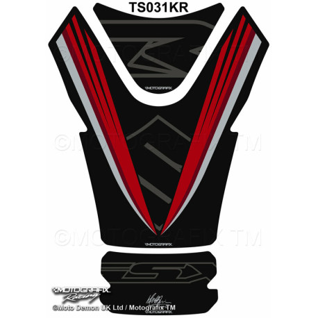 Protection de réservoir MOTOGRAFIX noir/rouge Suzuki GSX-R1000
