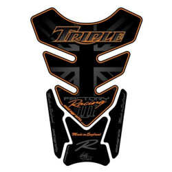 Protection de réservoir MOTOGRAFIX 4pcs Triple noir/orange Triumph