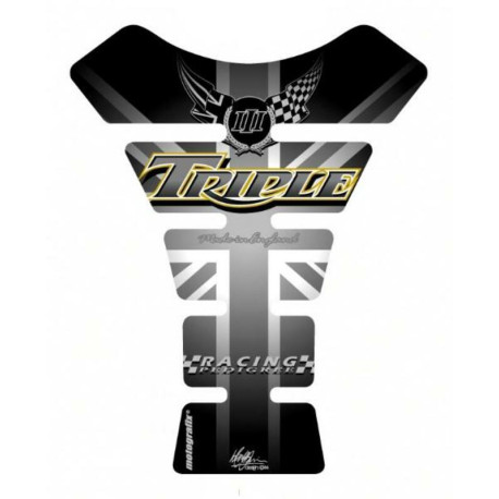 Protection de réservoir MOTOGRAFIX 1pc Triple noir Triumph