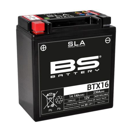 Batterie BS BATTERY BTX16 SLA sans entretien activée usine