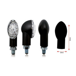 Clignotants BIHR Oval LED noir universel 