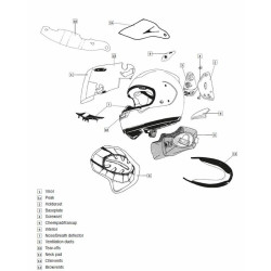 Ventilation DUCT-5 ARAI casque intégral Aluminium Silver