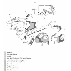 Grille ventilation ARAI casque off-road Tickle Green